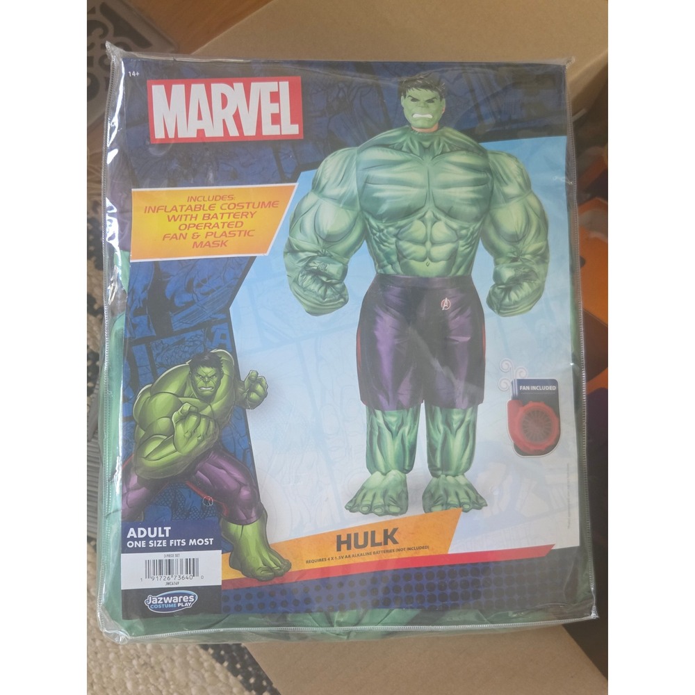 Marvel Hulk Inflatable Costume Adult One Size Jazwares 3pc Suit Mask Fan JWC4149